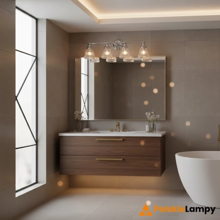 Kinkiet designerski Keynes polerowany chrom QN-KEYNES4-BATH - Quintiesse