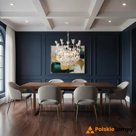 Lampa wisząca metalowa biała 6-punktowa QN-FLORA6-WHT z serii FLORA