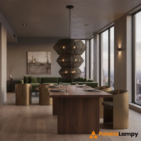 Lampa wisząca metalowa czarna 10-punktowa QN-LUCA-10P-BK-BK z serii LUCA