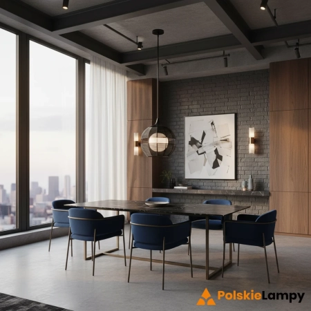 Lampa wisząca metalowa czarna ze szkłem QN-MADDOX-P-S-BK-BK z serii Maddox