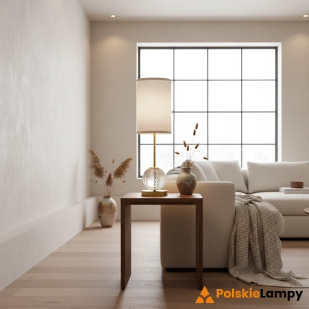 Lampa stołowa mosiężna szklana 55cm QN-MARNI-TL-M-NBR z serii Marni