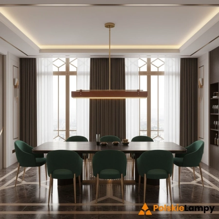 Lampa wisząca metalowa brązowo-mosiężna 80cm QN-VALISE-LP80-VBS-CL z serii VALISE