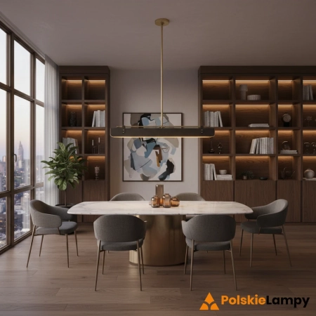Lampa wisząca metalowa czarna z mosiądzem 80cm QN-VALISE-LP80-VBS-TL z serii Valise