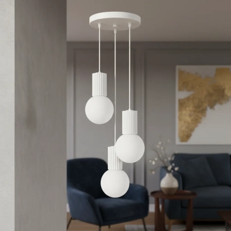 Lampa wisząca HALO 3P biała SL.1710 - Sollux