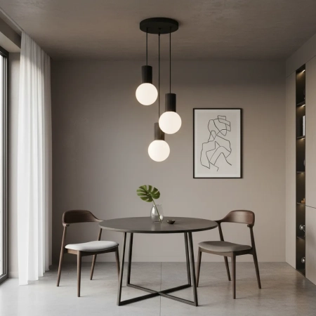 Lampa wisząca HALO 3P czarna SL.1715 - Sollux