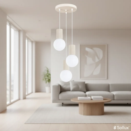 Lampa wisząca HALO 3P beżowa SL.1720 - Sollux