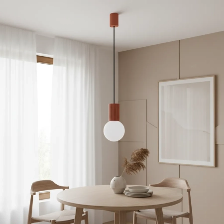 Lampa wisząca HALO 1 ochra czerwona SL.1729 - Sollux