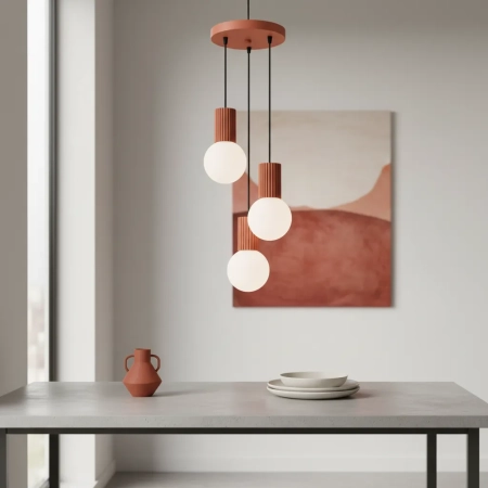 Lampa wisząca HALO 3P ochra czerwona SL.1730 - Sollux