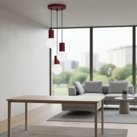 Lampa wisząca HALO 3P burgund SL.1750 - Sollux