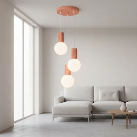 Lampa wisząca HALO 3P brzoskwiniowa SL.1755 - Sollux