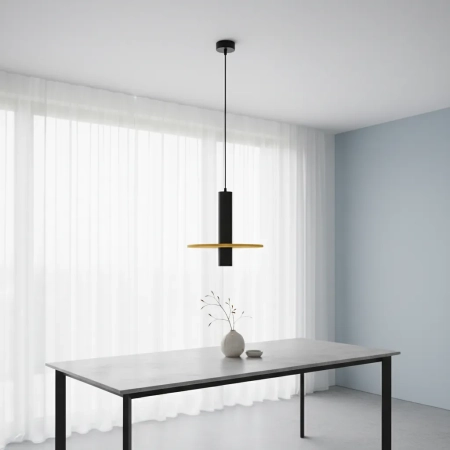 Lampa wisząca PELTA 1 czarna/żółta SL.1883 - Sollux