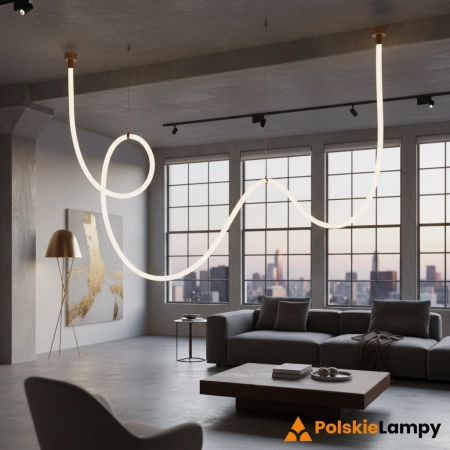 Lampa wisząca SNAKE LED wąż ledowy złota 400 cm MD1021-4 gold - Step into Design
