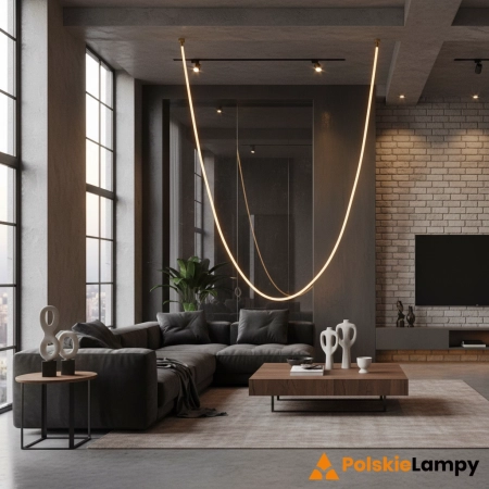 Lampa wisząca SNAKE LED wąż ledowy złota 500 cm MD1021-5 gold - Step into Design