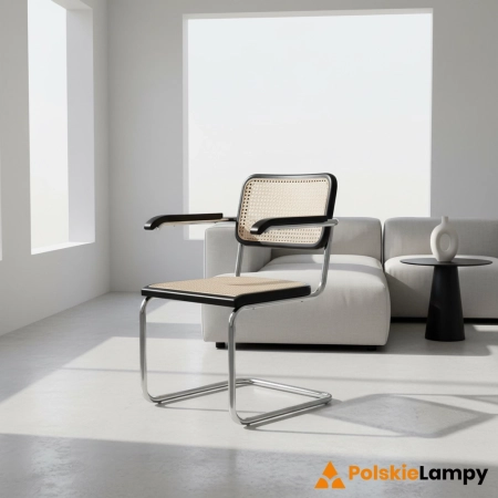 Krzesło VIENNA rattanowo czarne z podłokietnikami MH-015CH-BN - Step Into Design