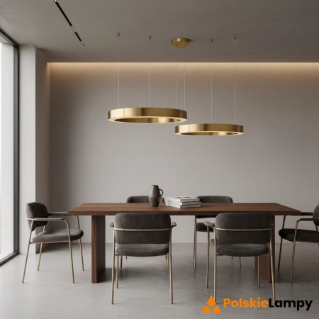 Lampa wisząca  na pilota CIRCLE 60+60 LED mosiądz na 1 podsufitce ST-8848-60+60 brass - Step into Design