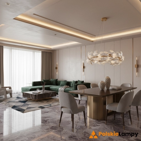 Lampa wisząca BOTANIKA złoto biała 80 cm XY080P-80 - Step into Design