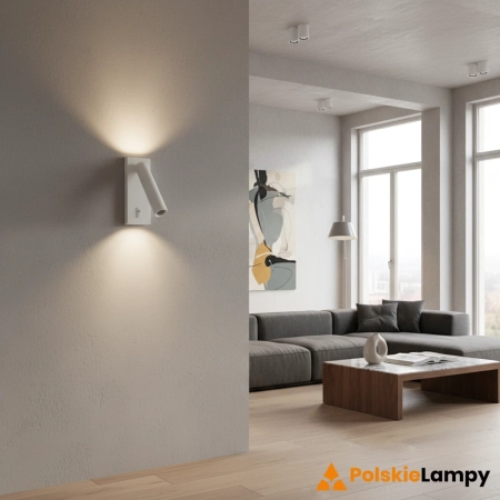 Kinkiet LED biały aluminiowy z włącznikiem WL-46376-1-WH z serii Nova - Lampy Italux