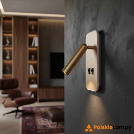 Kinkiet LED aluminiowy złoty z włącznikami WL-83957-1-GD z serii Doria - Lampy Italux