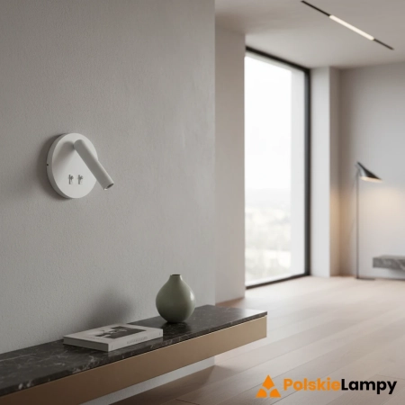 Kinkiet LED biały aluminiowy okrągły WL-53742-1-WH z serii FURLA - Lampy Italux