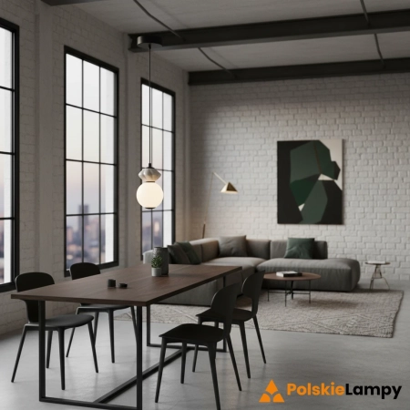 Lampa wisząca czarna metalowa z ceramiką PND-94921-1A-BK z serii Balos - Lampy Italux