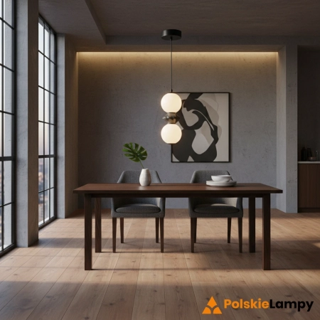 Lampa wisząca czarna metalowa z kulami LED PND-94921-2A-BK z serii Balos - Lampy Italux