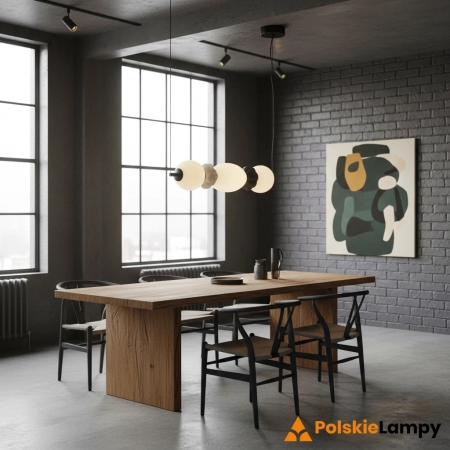 Lampa wisząca metalowo-ceramiczna czarna 63cm PND-94921-3A-BK z serii Balos - Lampy Italux