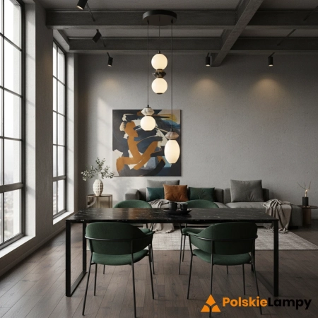 Lampa wisząca czarna metalowo-ceramiczna PND-94921-4R-BK z serii Balos - Lampy Italux
