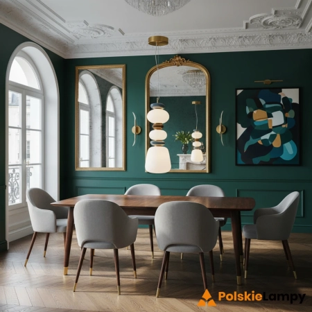 Lampa wisząca złota z ceramicznymi elementami PND-94981V-3B-GD z serii EVANS - Lampy Italux