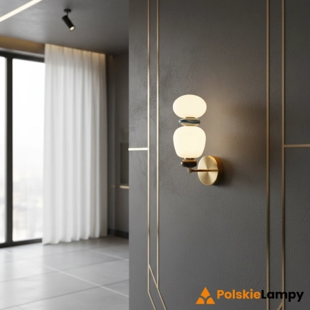 Kinkiet szklano-ceramiczny złoty LED WL-94981-1B-GD z serii Evans - Lampy Italux
