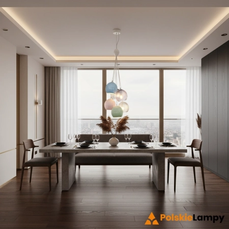 Lampa wisząca 6-punktowa ceramiczna kolorowa PND-94794-6B-MLTI z serii Cases - Lampy Italux