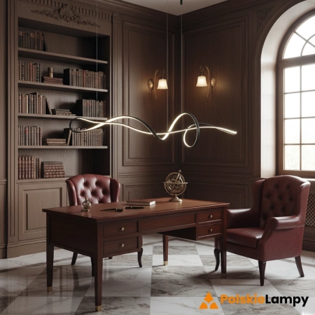 Lampa wisząca LED czarna metalowa 120cm PND-23523-BK z serii Mila - Lampy Italux