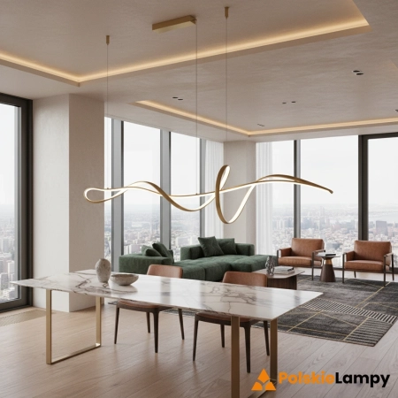 Lampa wisząca LED złota metalowa 120cm PND-23523-GD z serii Mila - Lampy Italux