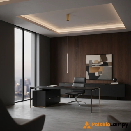 Lampa wisząca metalowa złota tubowa LED PND-22302-1-GD z serii Valdes - Lampy Italux