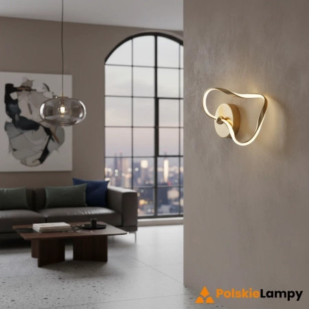 Kinkiet LED złoty metalowy o nieregularnym kształcie WL-22782-GD z serii Amaya - Lampy Italux