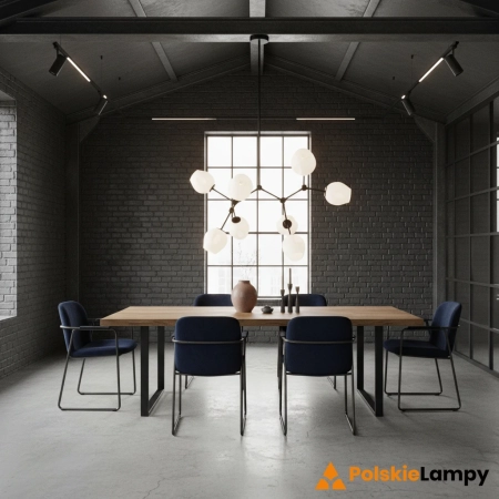 Lampa wisząca czarna metalowa 8-punktowa PND-75075-8-BK-WG z serii FERRAL - Lampy Italux