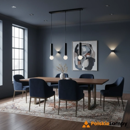 Lampa wisząca czarna metalowa 3-punktowa PND-33849-3-BK z serii MACERA - Lampy Italux