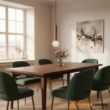 Lampa wisząca drewniana z kulistym kloszem PND-33574-1-WD z serii FILANO - Lampy Italux