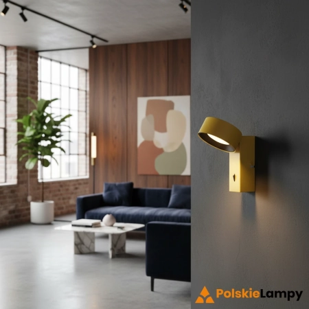 Kinkiet metalowy żółty z włącznikiem WL-47390-1-YLL z serii Otal - Lampy Italux