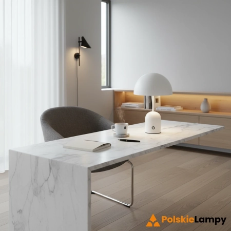 Lampa stołowa metalowa biała LED TB-75839-WH z serii Cantia - Lampy Italux