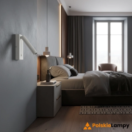 Kinkiet LED aluminiowy biały regulowany WL-21017-WH z serii CALI - Lampy Italux