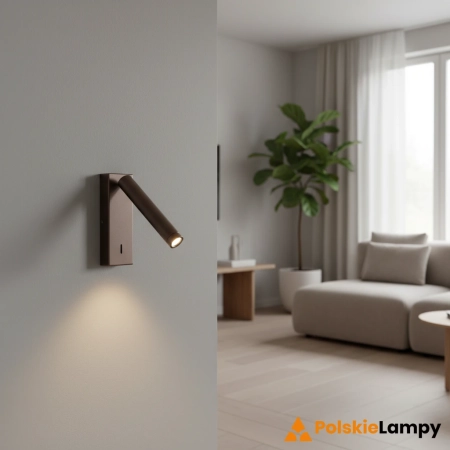 Kinkiet LED aluminiowy kawowy regulowany WL-21017-CFF z serii Cali - Lampy Italux