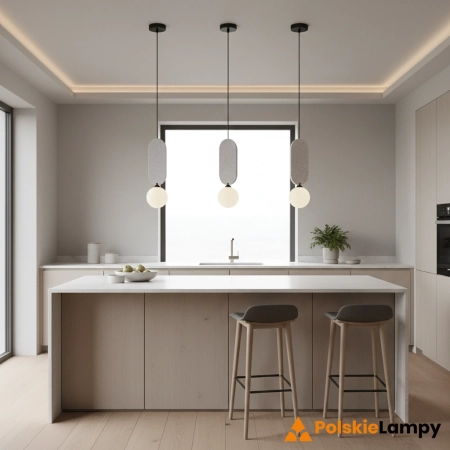 Lampa wisząca szara z filcu z kulistym kloszem PND-59815-1-LGR z serii Lorenzo - Lampy Italux