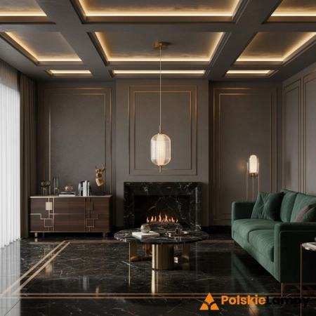 Lampa wisząca złota z teksturowanym akrylem PND-81438-1B-GD z serii CORADO - Lampy Italux