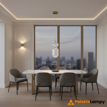 Lampa wisząca złota z akrylowym kloszem PND-81438-1C-GD z serii Corado - Lampy Italux