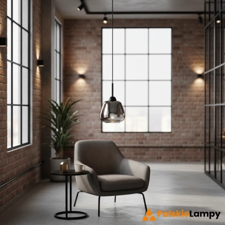 Lampa wisząca czarna szklana 18cm PND-40824-1-BK z serii FELIS - Lampy Italux