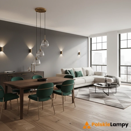 Lampa wisząca złota szklana 3-punktowa PND-40824-3-GD z serii Felis - Lampy Italux
