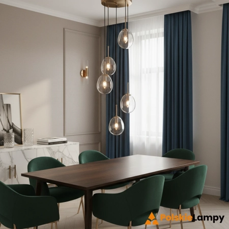 Lampa wisząca złota szklana 5-punktowa PND-40825-5-GD z serii MEOLO - Lampy Italux