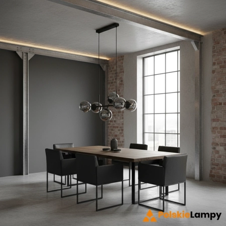 Lampa wisząca czarna metalowa 6-punktowa PND-1098-6-BK z serii Molite - Lampy Italux