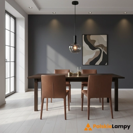Lampa wisząca czarna szklana 19cm PND-30084-1-BK-SG z serii Stabla - Lampy Italux