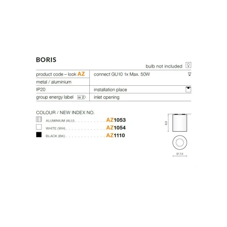Oprawa sufitowa BORIS  biała AZ1054 - Azzardo